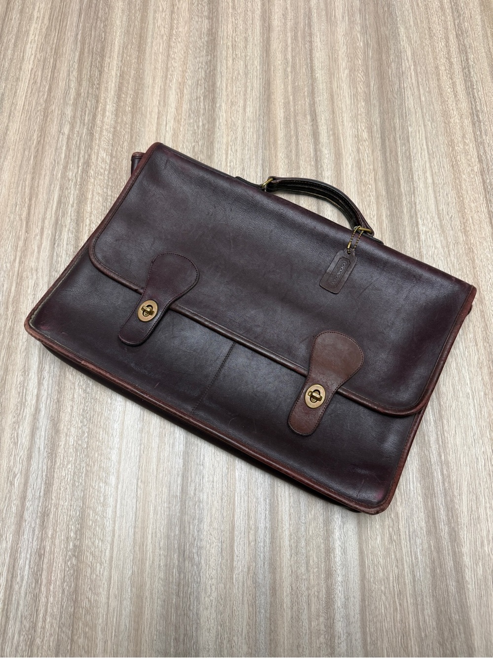 Coach Vintage Diplomat Briefcase Double Turn Lock Made in New York City Burgundy